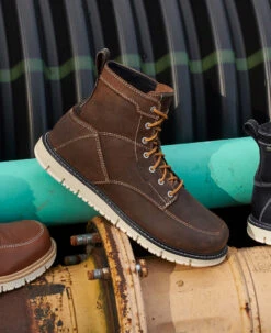 Keen Men's San Jose 6" Boot (Soft Toe) | Coffee Bean/Star White -Keens Boots Store SDD 496 PDP SanJose 1027119 Right Image