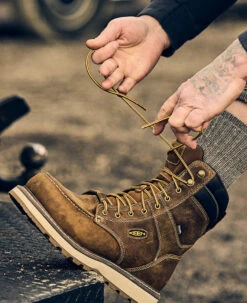 Keen Men's Cincinnati 8" Waterproof Boot (Carbon-Fiber Toe) | Belgian/Sandshell -Keens Boots Store SDD 505 PDP Cincinnati 1025694 Left Image